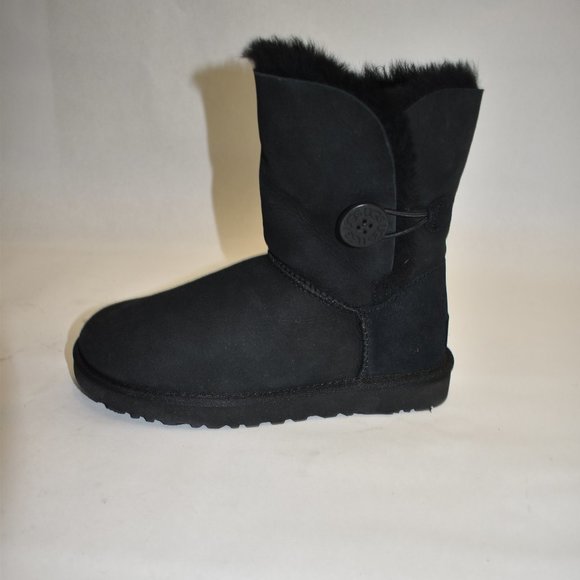 New! UGG Bailey Button II Genuine Sheepskin Boot Black Suede Size 7 1016226 - Picture 5 of 10